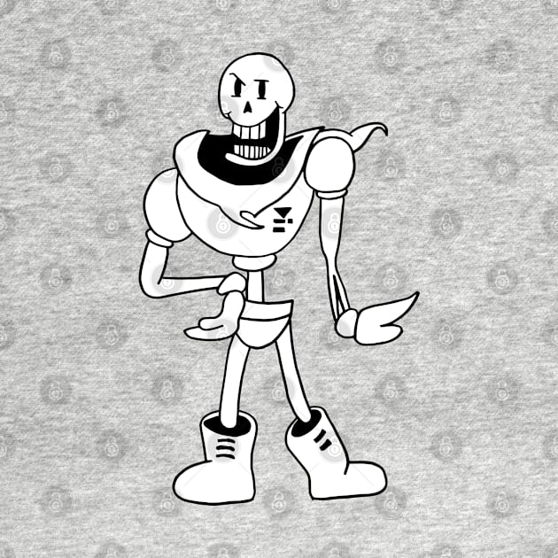 Papyrus Undertale Simple Black and White Design by Irla